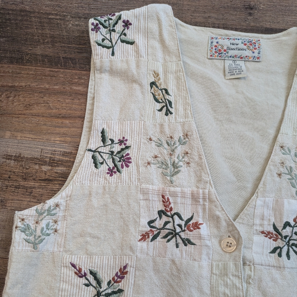 Vintage New Directions Patchwork Embroidered Flor… - image 3